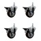 Service Caster 35 Inch Maroon Polyurethane 38 Inch Threaded Stem Caster Set with Brake SCC-TS20S3514-PPUB-MRN-PLB-381615-4 - alternate 1